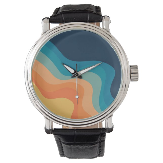 Retro style waves decoration watch (Front)