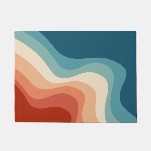 Retro style waves doormat (Front)