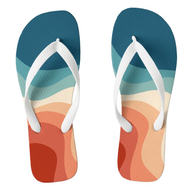 Retro style waves flip flops (Footbed)