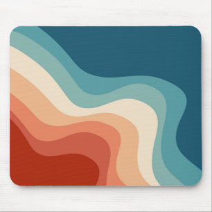 Retro style waves mouse mat