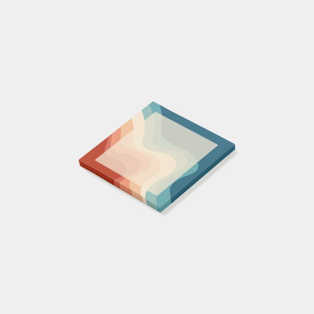 Retro style waves post-it notes (Angled)