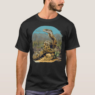 Retro Style Western Diamondback Rattlesnake  T-Shirt