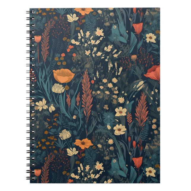 Retro style wildflower notebook, floral, nature notebook (Front)