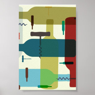 Retro style wine design poster