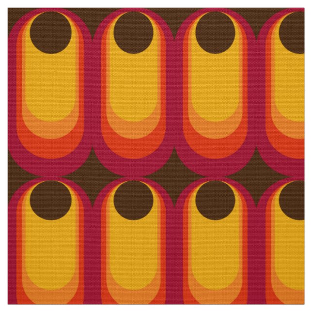 Retro styled 60s 70s pattern fabric (Swatch)