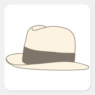 retro styled fedora hipster hat square sticker