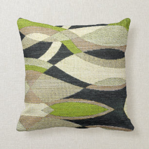 Retro-styled Throw Pillow in Abstract Patterns