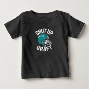 Retro styled turquoise football baby T-Shirt