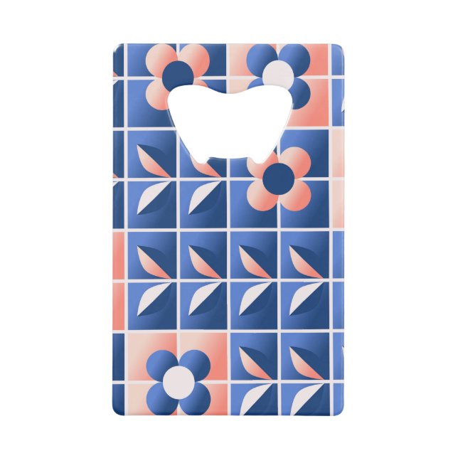 Retro stylised flowers: mosaic pattern. (Front)
