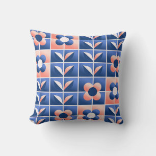 Retro stylised flowers: mosaic pattern. cushion