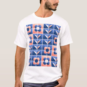 Retro stylised flowers: mosaic pattern. T-Shirt
