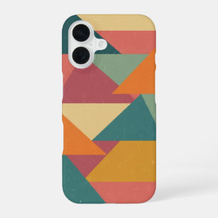 Retro Stylised Triangles and Blocks iPhone 16 Case