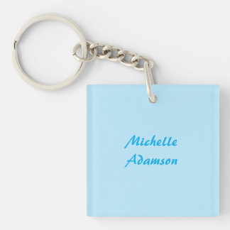 Retro Stylish Elegant Plain Sky Blue White Key Ring