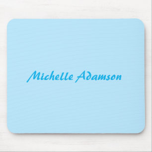 Retro Stylish Elegant Plain Sky Blue White Mouse Mat