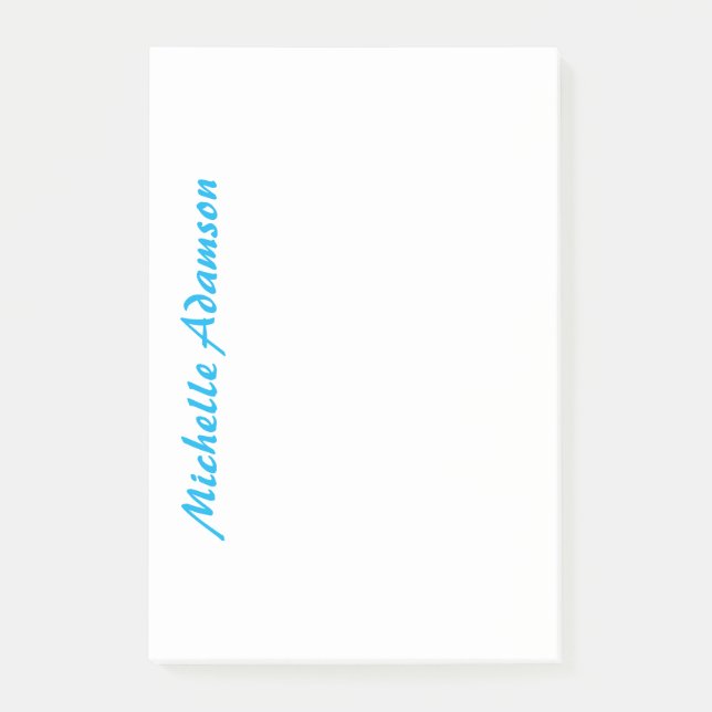 Retro Stylish Elegant Plain Sky Blue White Post-it Notes (Front)