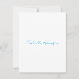 Retro Stylish Elegant Plain Sky Blue White RSVP Card