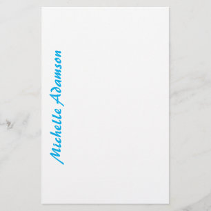 Retro Stylish Elegant Plain Sky Blue White Stationery