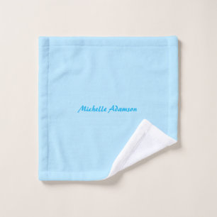 Retro Stylish Elegant Plain Sky Blue White Wash Cloth