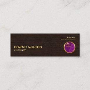 Retro Stylish Professional Wood Grain CEO Founder Mini Business Card