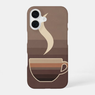 Retro Stylized Coffee Cup Art iPhone 16 Case