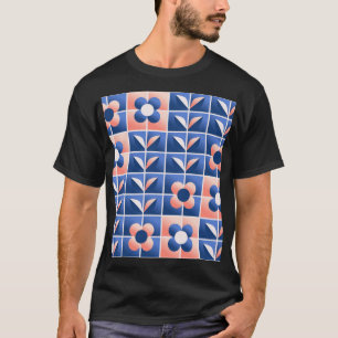 Retro stylized flowers: mosaic pattern. T-Shirt