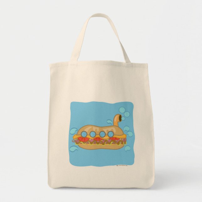 Retro Sub Sandwich Tasty Cartoon Design Tote Bag (Front)