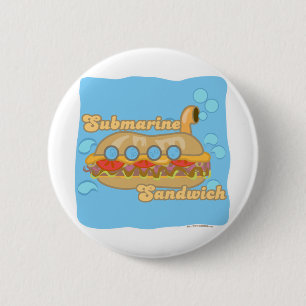 Retro Sub Sandwich Too! 6 Cm Round Badge