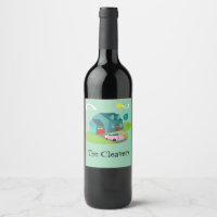Retro Suburban House Wine Label