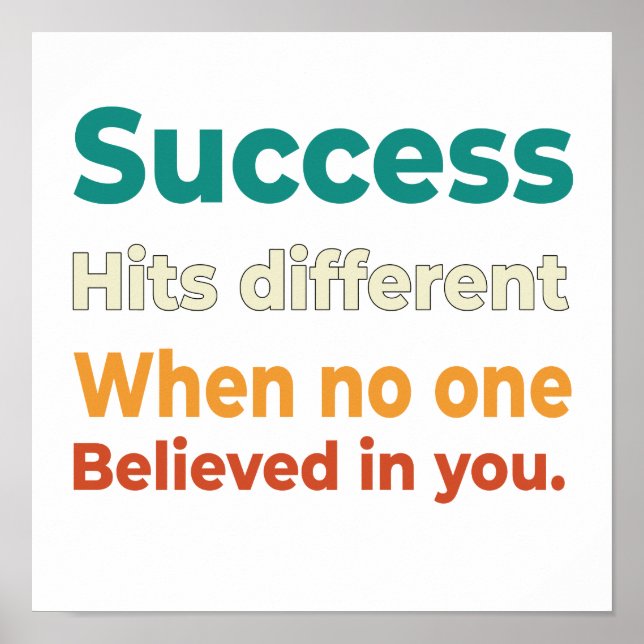 Retro Success motivational entrepreneur quote Poster (Front)