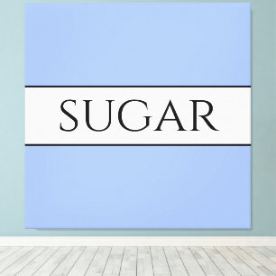 Retro SUGAR Pretty Blue White Outlined Stripes Canvas Print
