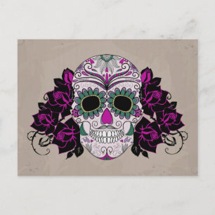 Retro Sugar Skull Postcard
