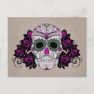 Retro Sugar Skull Postcard