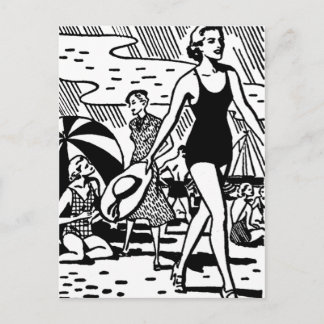 Retro Summer at the Beach Postcard