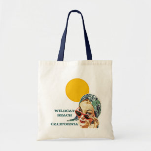 RETRO SUMMER BEACH BAGS TOTE BAG RED SUNGLASSES