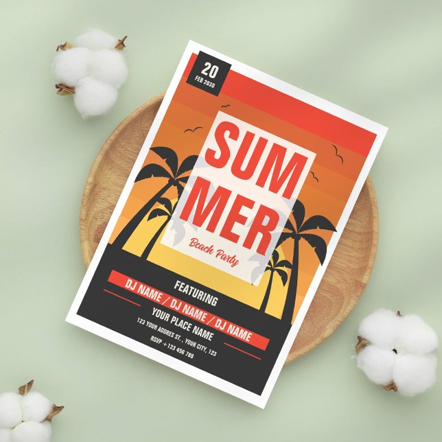 Retro Summer Beach Party Invitation (Creator Uploaded)
