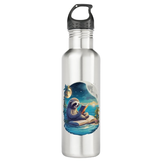 Retro Summer Beach Sloth 710 Ml Water Bottle (Front)