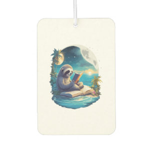 Retro Summer Beach Sloth Car Air Freshener