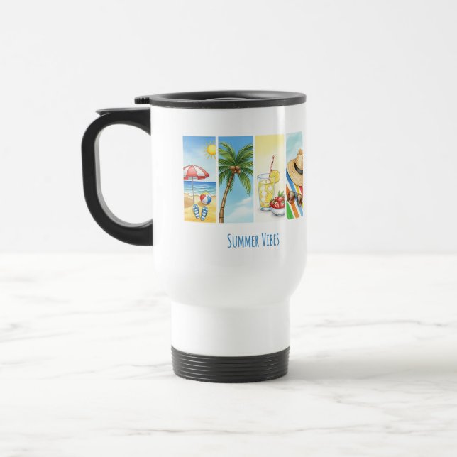 Retro Summer Beach Vibes Sublimation Mug – Vintage (Left)