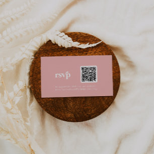 Retro Summer   Blush Pink QR code RSVP Enclosure Card