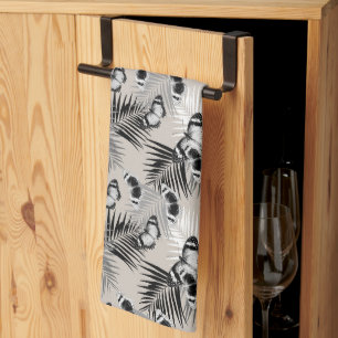 Retro Summer Butterfly Palm Dream 4 Tea Towel