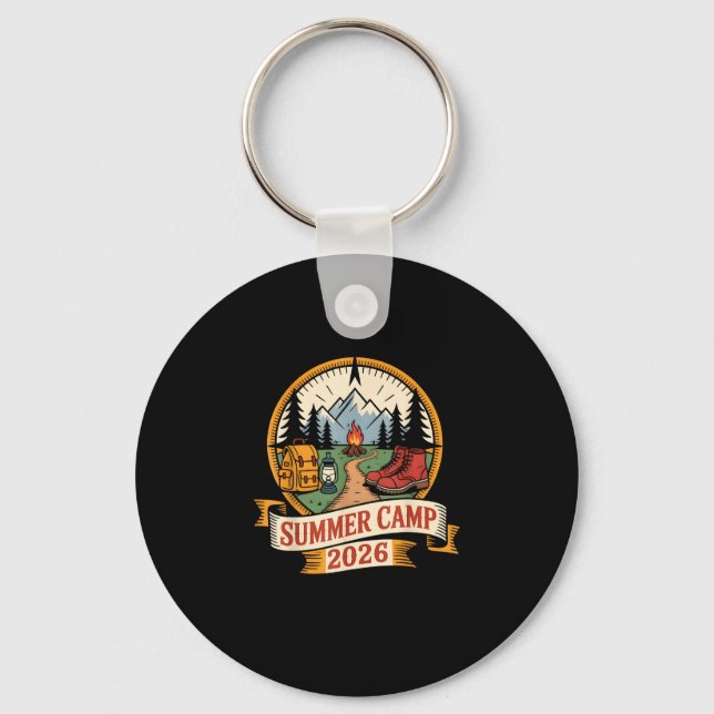 Retro summer camp 2026 leader crew host smore key ring (Front)