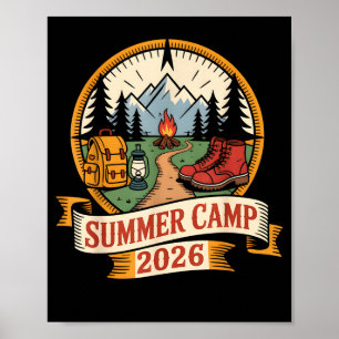 Retro summer camp 2026 leader crew host smore poster