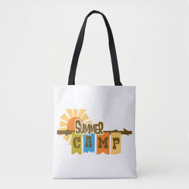 Retro summer camp graphic tshart tote bag (Front)