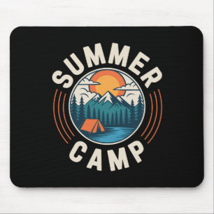 Retro Summer Camp Vacation Mountain Camping Crew Mouse Mat