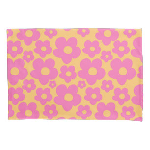 Retro Summer Daisies Pattern #6 #retro #floral Pillowcase