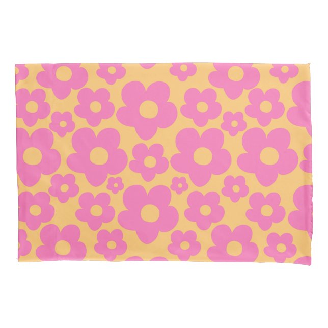 Retro Summer Daisies Pattern #6 #retro #floral  Pillowcase (Front)