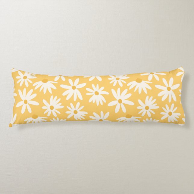 Retro Summer Daisies Pattern Small #5 #pattern  Body Cushion (Front)