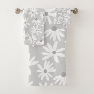 Retro Summer Daisies Pattern Small #6 #pattern  Bath Towel Set