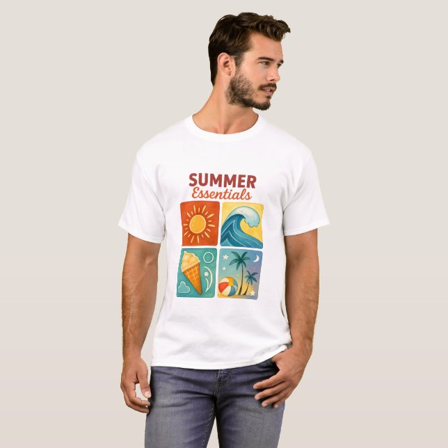 Retro Summer Essentials Graphic Tee (Front Full)
