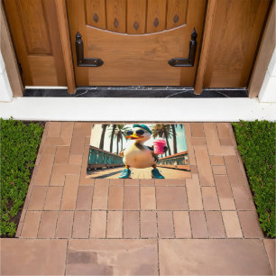 Retro Summer Funny Roller Duck Doormat